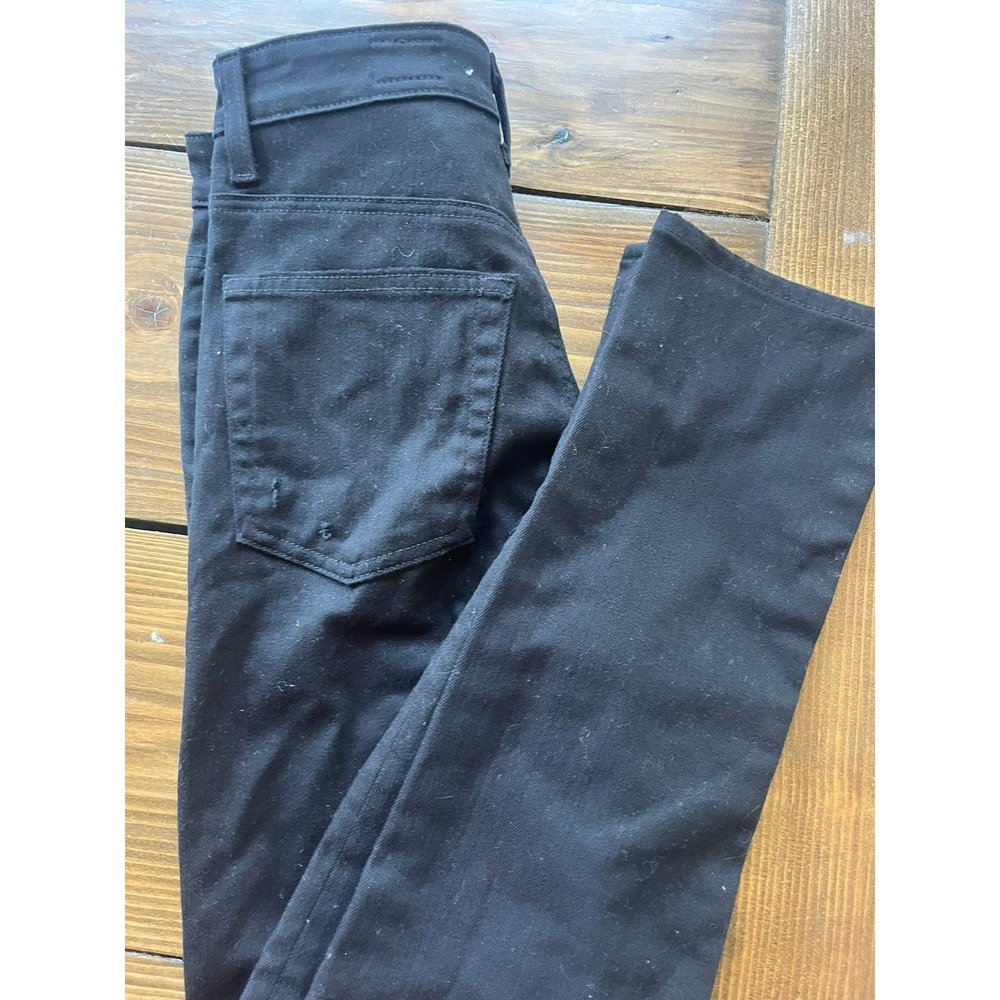 AG Adriano Goldschmied Alexxis Slim High Rise Distressed Black Jeans 27 - Picture 10 of 10